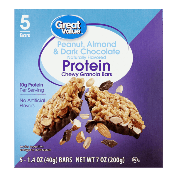 Great Value Peanut, Almond & Dark Chocolate Protein Chewy Granola Bars
