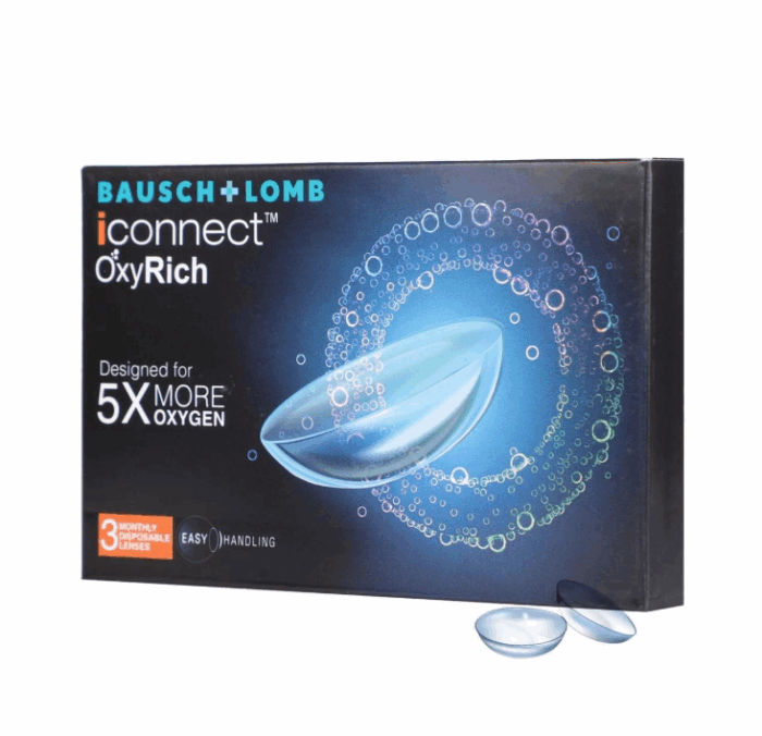 Bausch & Lomb Iconnect Oxyrich Contact Lens - Spherical Monthly Disposable Silicone Hydrogel Material ( Pack of 3 - Image 2