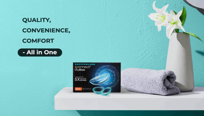 Bausch & Lomb Iconnect Oxyrich Contact Lens - Spherical Monthly Disposable Silicone Hydrogel Material ( Pack of 3 - Image 4
