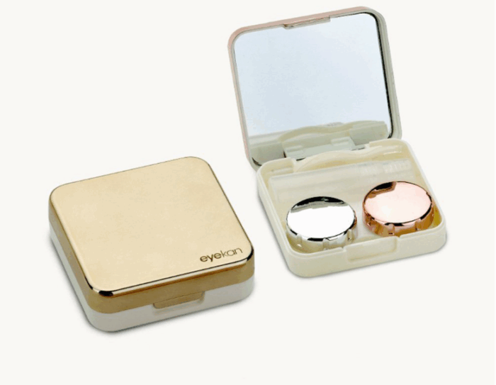 Elivate Contact Lens Case Container Kit with Mirror Golden - Image 3