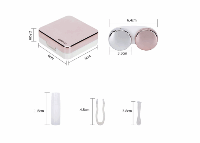 Elivate Contact Lens Case Container Kit with Mirror Black - Image 5