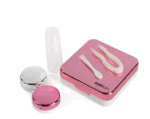 Elivate Contact Lens Case Container Kit with Mirror Pink