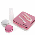 Elivate Contact Lens Case Container Kit with Mirror Pink