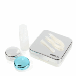 Elivate Contact Lens Case Container Kit with Mirror Silver