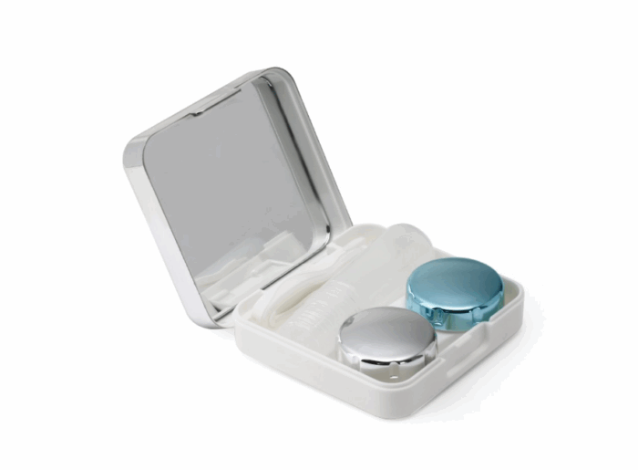 Elivate Contact Lens Case Container Kit with Mirror Silver - Image 3