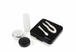 Elivate Contact Lens Case Container Kit with Mirror Black
