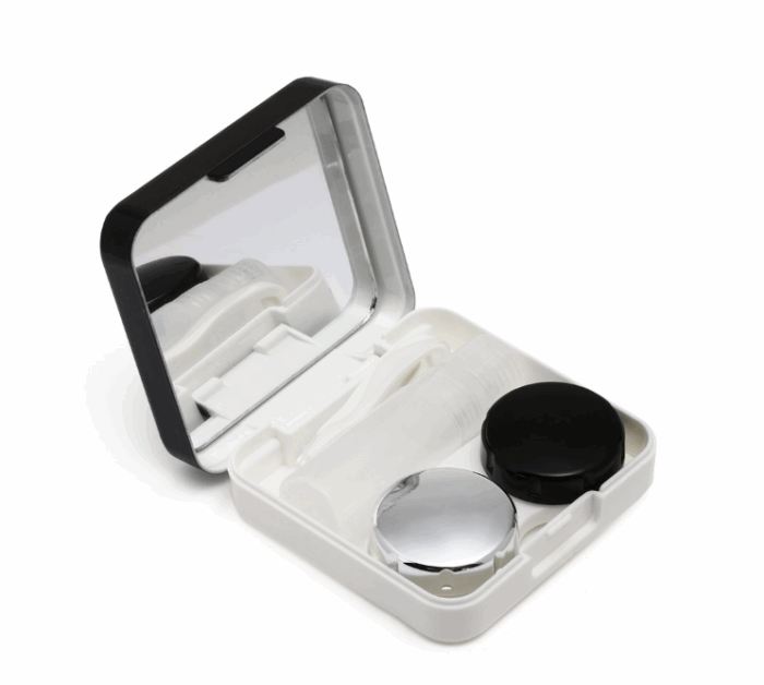 Elivate Contact Lens Case Container Kit with Mirror Black - Image 3