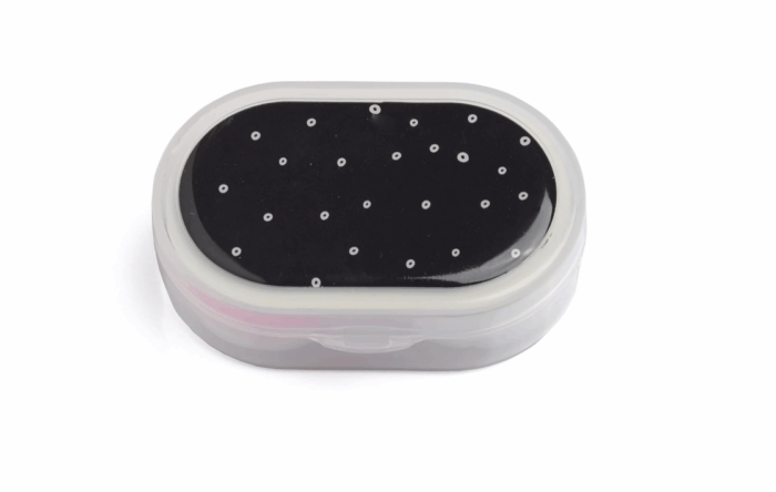 VIVID VividVisionInt® Mini Portable Contact Lens case Container Kit with Tweezer Applicator & Lens Stick and Daily Usable in Travelling Portable Lens Box Easy to Carry LC 3023-B-BLACK - Image 4