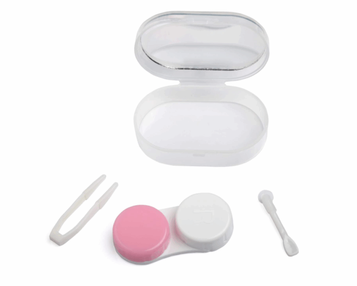 VIVID VividVisionInt® Mini Portable Contact Lens case Container Kit with Tweezer Applicator & Lens Stick and Daily Usable in Travelling Portable Lens Box Easy to Carry LC 3023-B-BLACK - Image 3
