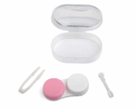 VIVID VividVisionInt® Mini Portable Contact Lens case Container Kit with Tweezer Applicator & Lens Stick and Daily Usable in Travelling Portable Lens Box Easy to Carry LC 3023-B-BLACK