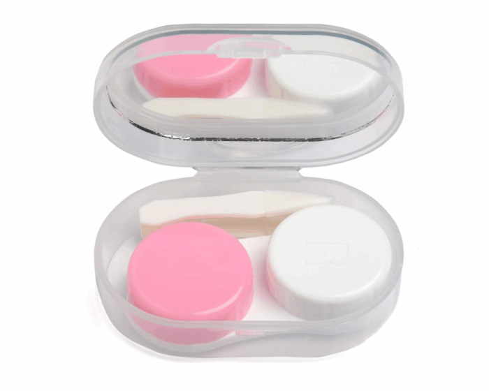 VIVID VividVisionInt® Mini Portable Contact Lens case Container Kit with Tweezer Applicator & Lens Stick and Daily Usable in Travelling Portable Lens Box Easy to Carry LC 3023-B-BLACK - Image 2