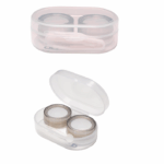 Elivate's Portable Mini Contact Lens Case Travel Kit with Tweezers & Remover Tool – Cute Design Eye Box Holder for Storage, Daily & Outdoor Use Rectangle LC-3051-Black