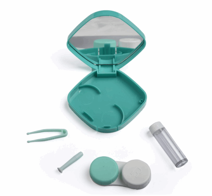 Elivate Contact Lens Case Container Kit with Mirror GREEN - Image 3