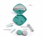 Elivate Contact Lens Case Container Kit with Mirror GREEN
