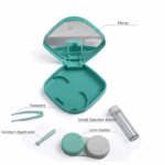 Elivate Contact Lens Case Container Kit with Mirror GREEN